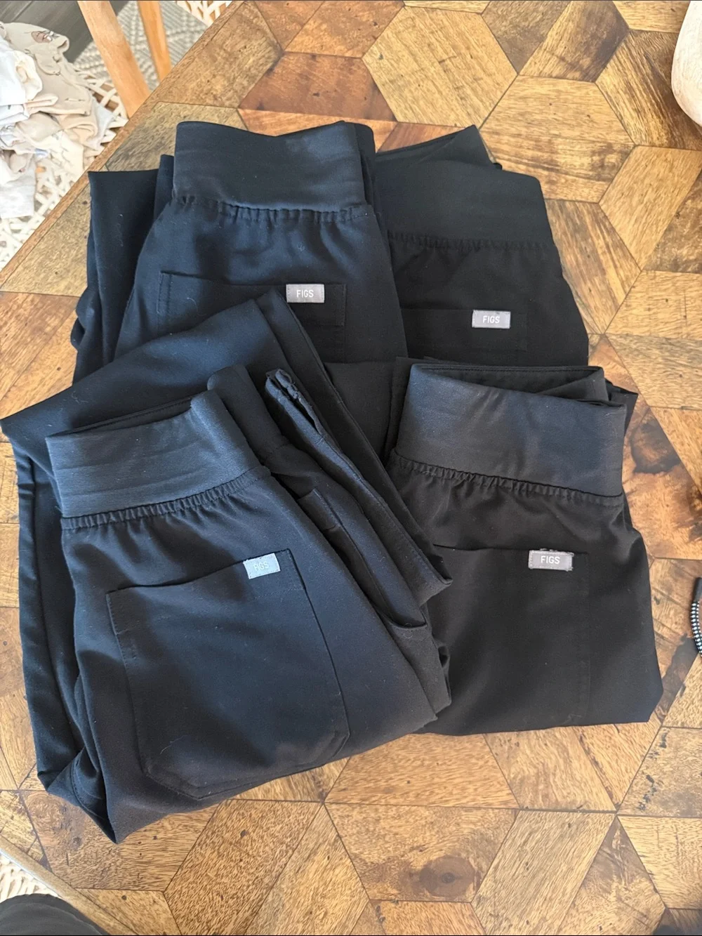 4 pairs FIGS Black Jogger-Style Scrub Pants